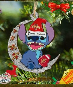 Iowa State Cyclones Stitch Christmas Ornament NCAA And Stitch With Moon Ornament