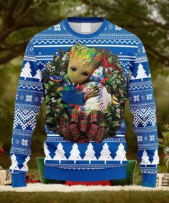 MLB Los Angeles Dodgers Groot Hug Christmas Ugly 3D Sweater For Men And Women Gift Ugly Christmas