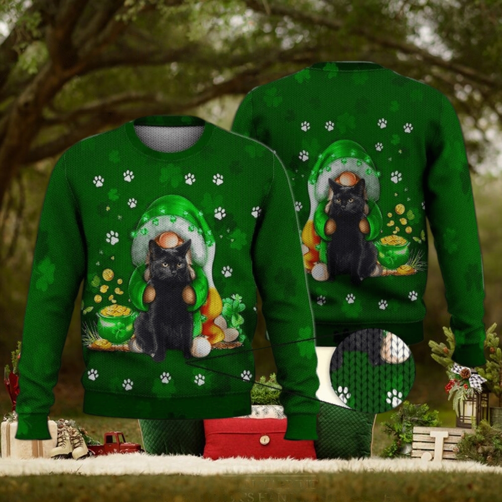 Irish And Meow Green 3D Full Print Ugly Sweater Christmas Gift Sweater Irish And Meow Green 3D Full Print Ugly Sweater Christmas Gift Sweater
