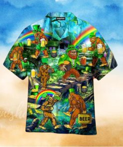Irish Bigfoot St Patrick s Day Hawaiian Shirt