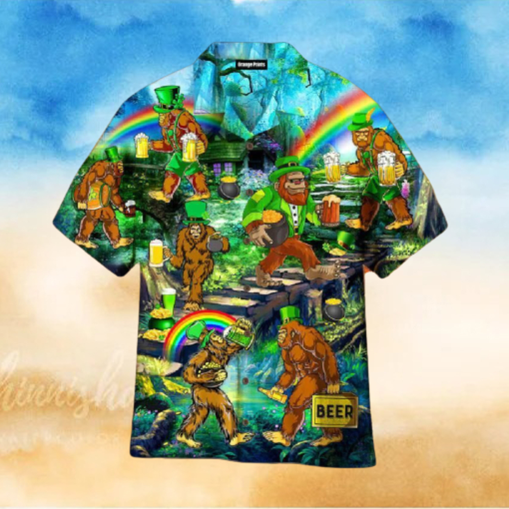 Irish Bigfoot St Patrick s Day Hawaiian Shirt Irish Bigfoot St Patrick s Day Hawaiian Shirt