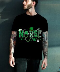 Irish Nurse St Patricks Day Shamrock Stethocsope T Shirt