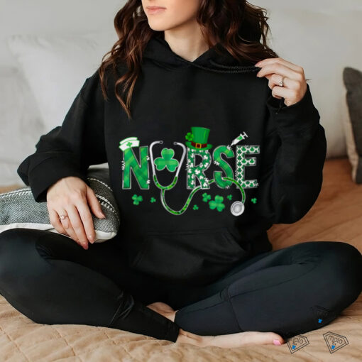 Irish Nurse St Patricks Day Shamrock Stethocsope T Shirt