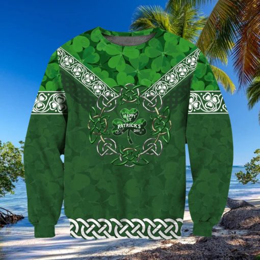 Irish Shamrock Ugly Christmas Wool Knitted Sweater