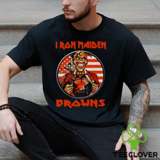 Iron Maiden Cleveland Browns USA Flag Shirt