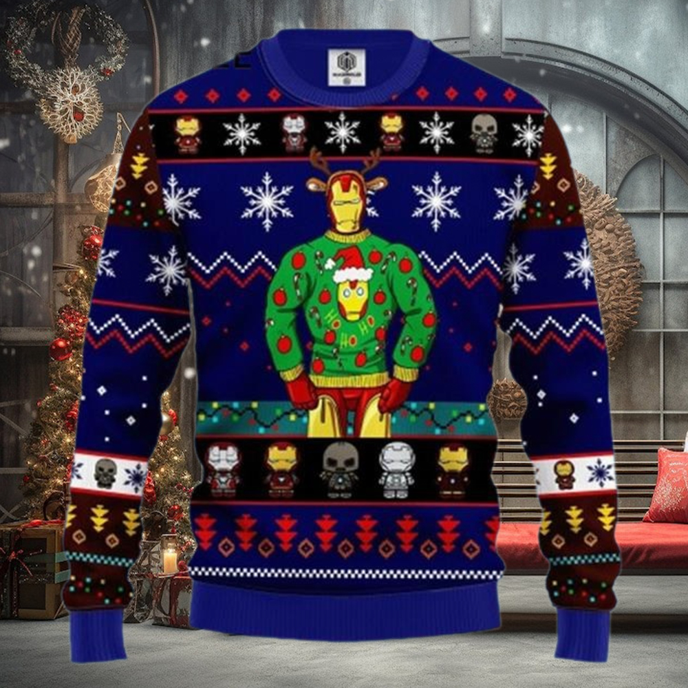 Iron Man Mens Funny Ugly Christmas Sweaters Iron Man Mens Funny Ugly Christmas Sweaters