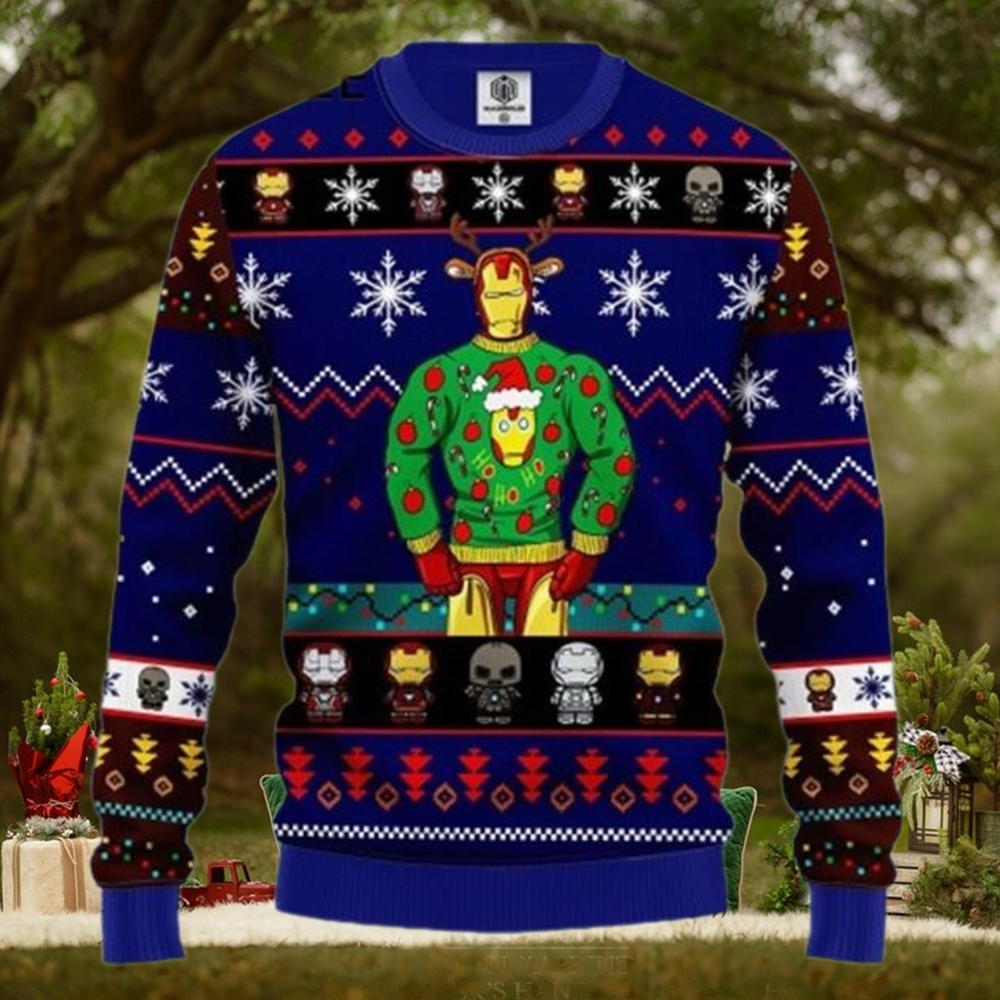 Iron Man Mens Funny Ugly Christmas Sweaters Iron Man Mens Funny Ugly Christmas Sweaters