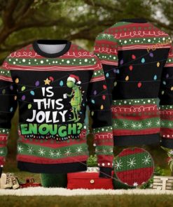 Is This Jolly Enough Grinch Christmas 3D Funny Ugly Sweater, Funny Family Gift Ideas