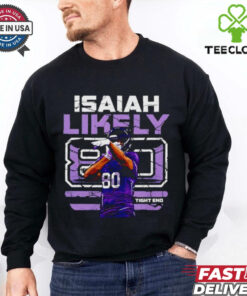 Isaiah Likely 80 Baltimore Ravens Football tight end shirt