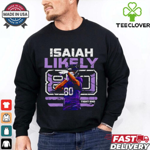 Isaiah Likely 80 Baltimore Ravens Football tight end shirt