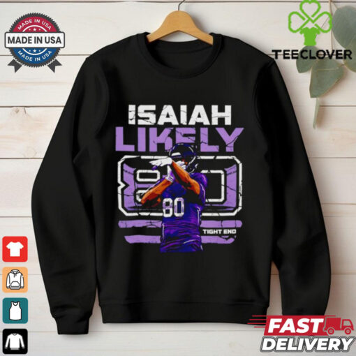 Isaiah Likely 80 Baltimore Ravens Football tight end shirt