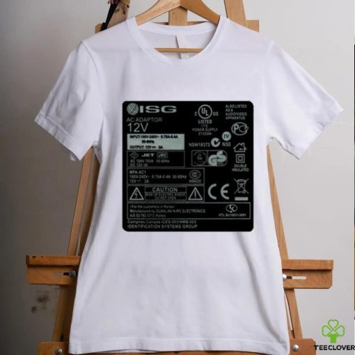 Isg Ac Adaptor 12V Ul Electronic Labels Shirt
