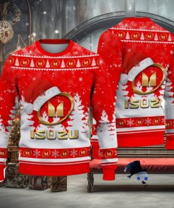 Isuzu Logo Wearing Santa Hat Christmas Gift Ugly Christmas Sweater Christmas Gift Ideas 1 Isuzu Logo Wearing Santa Hat Christmas Gift Ugly Christmas Sweater Christmas Gift Ideas