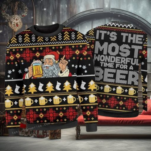 It Is The Most Wonderful Time For Beer Christmas Ugly Sweater Party
