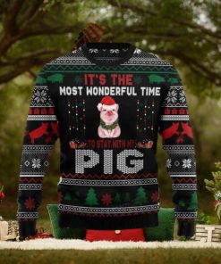 It Is The Most Wonderful Time To Stay With My Pig Ugly Christmas Sweater Impressive Gift For Men And Women