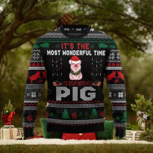 It Is The Most Wonderful Time To Stay With My Pig Ugly Christmas Sweater Impressive Gift For Men And Women