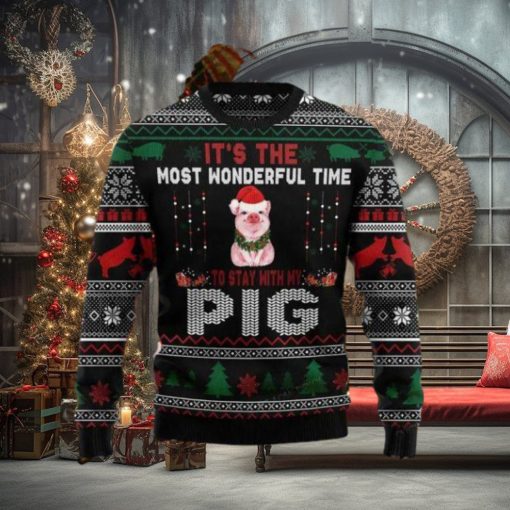 It Is The Most Wonderful Time To Stay With My Pig Ugly Christmas Sweater Impressive Gift For Men And Women