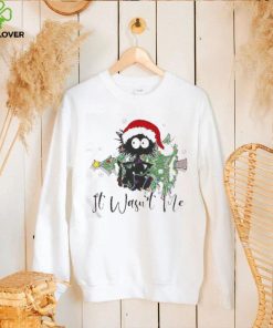 It Wasnt Me Cat Merry Christmas Funny Christmas Cat Shirt