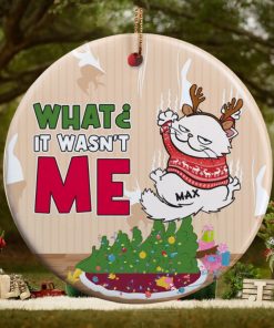 It Wasn’t Me Personalized Ceramic Circle Ornament Gift For Cat Lover