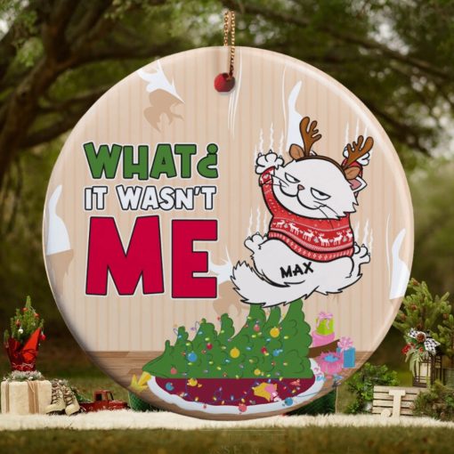 It Wasn’t Me Personalized Ceramic Circle Ornament Gift For Cat Lover