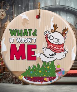 It Wasn’t Me Personalized Ceramic Circle Ornament Gift For Cat Lover