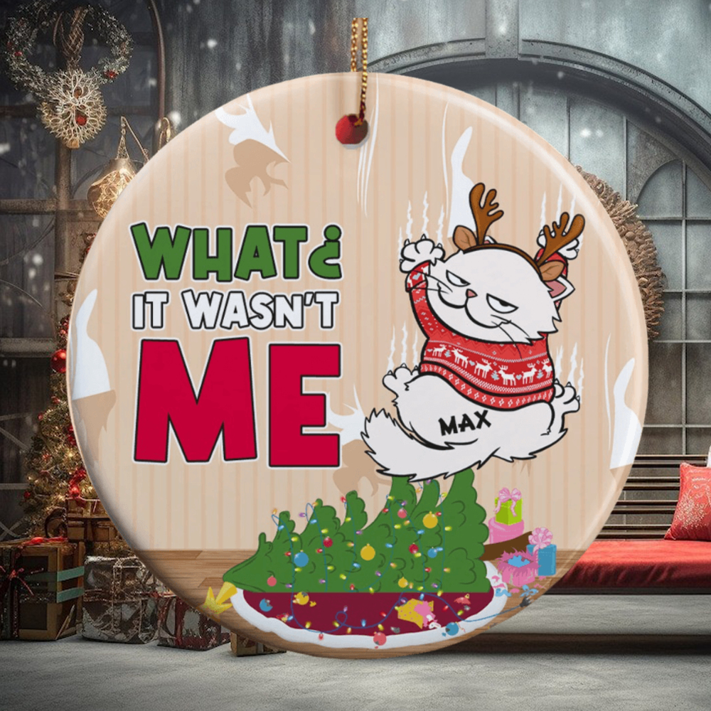 It Wasn't Me Personalized Ceramic Circle Ornament Gift For Cat Lover It Wasn't Me Personalized Ceramic Circle Ornament Gift For Cat Lover