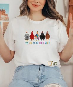 ItS Ok To Be Different Cute Chickens Autism Awareness Shirt