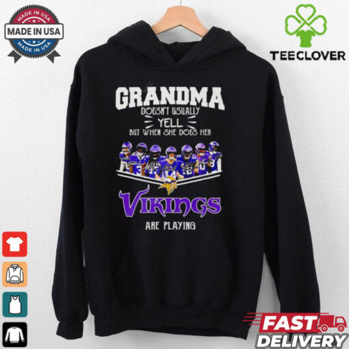 It’s A Great Day In Michigan Our Grandma Doesn’t Usually Yell But When She Does Her Vikings Are Playing shirt