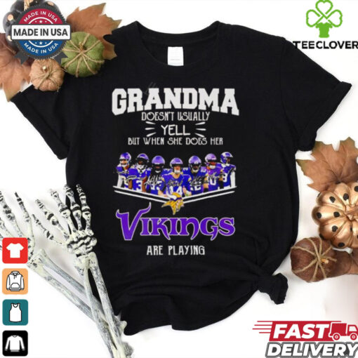 It’s A Great Day In Michigan Our Grandma Doesn’t Usually Yell But When She Does Her Vikings Are Playing shirt