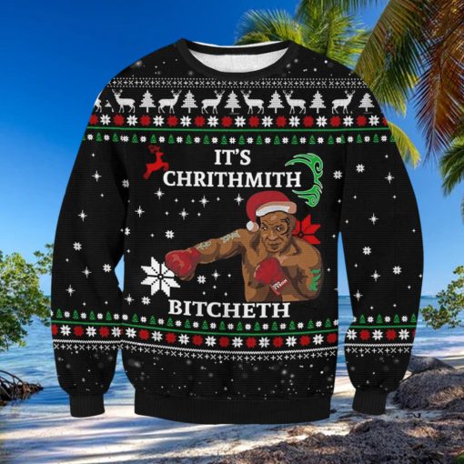 It’s Chrithmith Bitcheth Mike Tyson 3D Printed Ugly Christmas Sweater