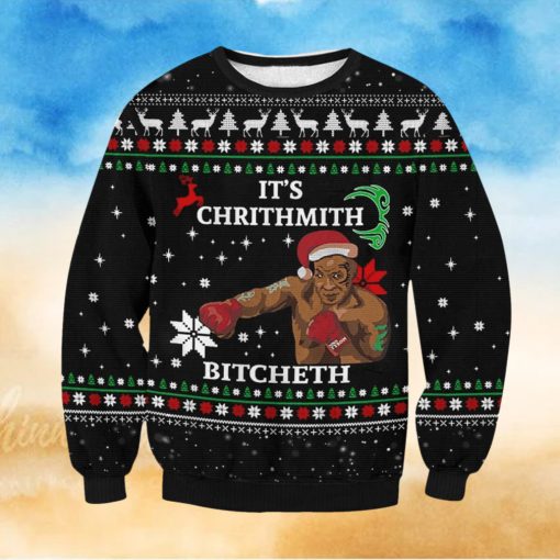 It’s Chrithmith Bitcheth Mike Tyson 3D Printed Ugly Christmas Sweater