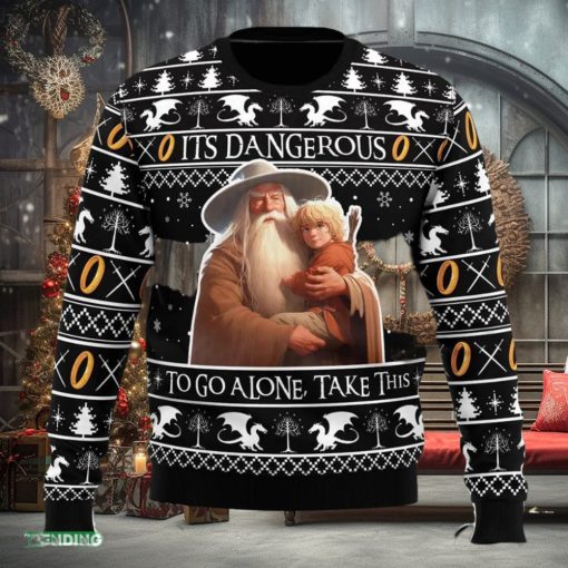 It’s Dangerous to go Alone Lord of the Rings Ugly Christmas Sweater Funny Gift Ideas Christmas