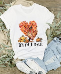 It's Fall Y'all Chicken Under The Heart Autumn Tree Pumpkins Thanksgiving Chicken Classic T Shirt