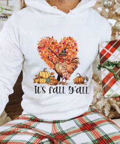 It's Fall Y'all Chicken Under The Heart Autumn Tree Pumpkins Thanksgiving Chicken Classic T Shirt