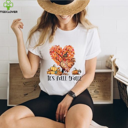 It's Fall Y'all Chicken Under The Heart Autumn Tree Pumpkins Thanksgiving Chicken Classic T Shirt