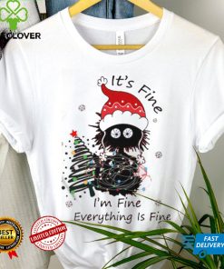 Its Fine Im Fine Everything Is Fine Funny Christmas Cat Shirt