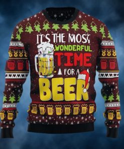 It’s The Most Wonderful Time For A Beer Ugly Christmas Sweater, Faux Wool Sweater, International Beer Day, Gifts For Beer Lovers, Best Christmas Gifts For 2022