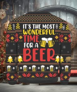 It’s The Most Wonderful Time For A Beer With Santa Claus Ugly Sweater Gift