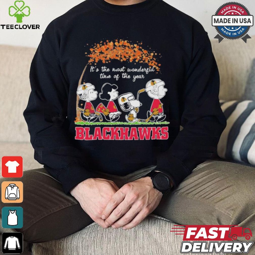 It’s The Most Wonderful Time Of The Year Peanuts Characters X Chicago Blackhawks Shirt It’s The Most Wonderful Time Of The Year Peanuts Characters X Chicago Blackhawks Shirt