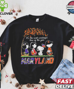 It’s The Most Wonderful Time Of The Year Peanuts Characters X Maryland Sports Teams Shirt