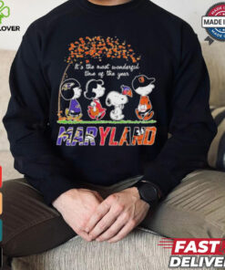 It’s The Most Wonderful Time Of The Year Peanuts Characters X Maryland Sports Teams Shirt