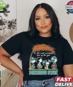 It’s The Most Wonderful Time Of The Year Peanuts Characters X Michigan State Spartans Shirt