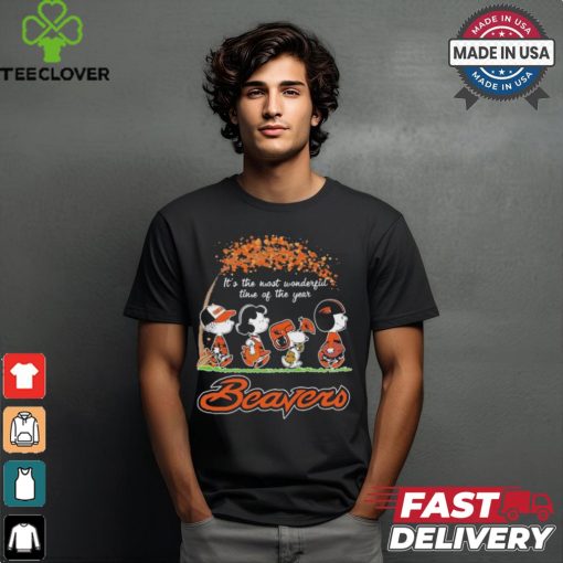 It’s The Most Wonderful Time Of The Year Peanuts Characters X Oregon State Beavers Shirt
