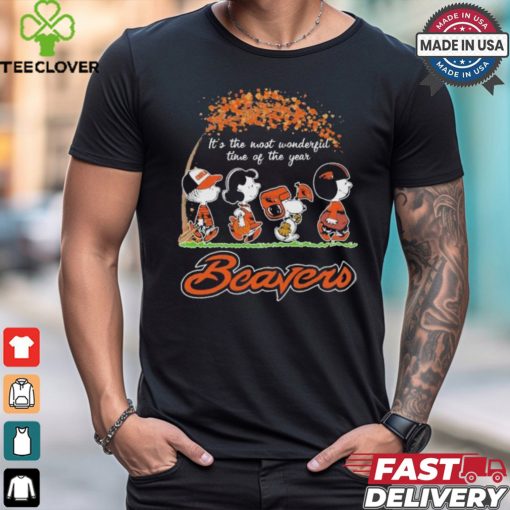 It’s The Most Wonderful Time Of The Year Peanuts Characters X Oregon State Beavers Shirt