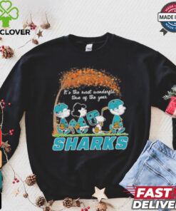 It’s The Most Wonderful Time Of The Year Peanuts Characters X San Jose Sharks Shirt