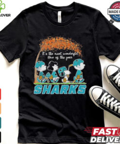 It’s The Most Wonderful Time Of The Year Peanuts Characters X San Jose Sharks Shirt