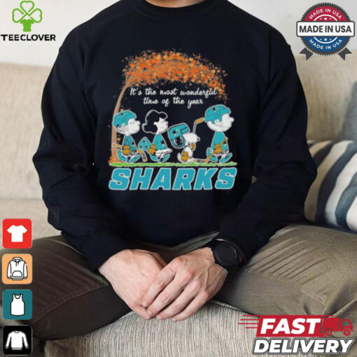 It’s The Most Wonderful Time Of The Year Peanuts Characters X San Jose Sharks Shirt