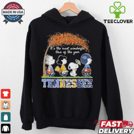 It’s The Most Wonderful Time Of The Year Peanuts Characters X Tennessee Sports Teams Shirt