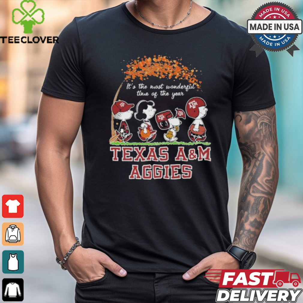 It’s The Most Wonderful Time Of The Year Peanuts Characters X Texas A&M Aggies Shirt It’s The Most Wonderful Time Of The Year Peanuts Characters X Texas A&M Aggies Shirt