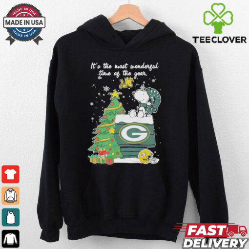 It’s The Most Wonderful Time Of The Years Peanuts And Friends X Green Bay Packers Merry Christmas Shirt